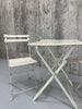 Folding White Garden Table and Two Bistro Chairs