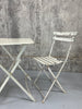 Folding White Garden Table and Two Bistro Chairs