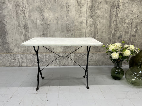 White Marble Rectangular Bistro Table