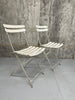 Circular Folding White Metal Garden Furniture Set with 4 Folding Chairs