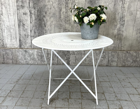 White Metal Folding Garden Table
