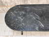 Black Oval Marble and Cast Iron Bistro Console Table