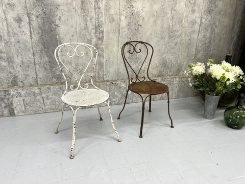 Pair of Antique Metal Garden Chairs