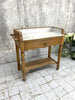 Pine and White Marble Wash Stand Table