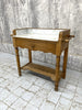 Pine and White Marble Wash Stand Table