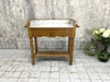 Pine and White Marble Wash Stand Table