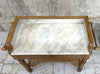 Pine and White Marble Wash Stand Table