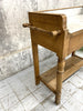 Pine and White Marble Wash Stand Table