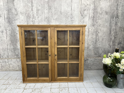 Pine Glazed Wall Mounted Cabinet