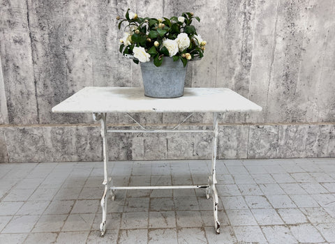 Traditional French 90cm wide White Marble Kitchen Bistro Table