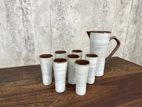 Set of 7 Cups and 1 Pitcher/Jug from the 1970s