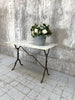 100cm x 65cm White Marble and Cast Iron Kitchen Bistro Table