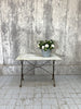 100cm x 65cm White Marble and Cast Iron Kitchen Bistro Table
