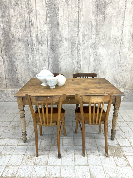 Nearly Square Rustic Kitchen Table Desk – Vintage French