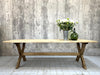 237cm French Rustic X Frame Farmhouse Refectory Table