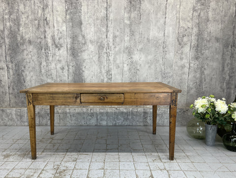 165cm Kitchen Dining Table or Desk with 3 Drawers and Tapered Legs