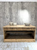 171cm Shop Counter Sideboard Open Shelves Kitchen Island with Drawers