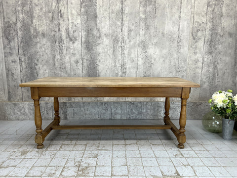 191.5m Walnut Wood French Farmhouse Kitchen Dining Table