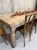 199cm Faded Grey Solid Oak Farmhouse Refectory Dining Table