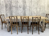 199cm Faded Grey Solid Oak Farmhouse Refectory Dining Table