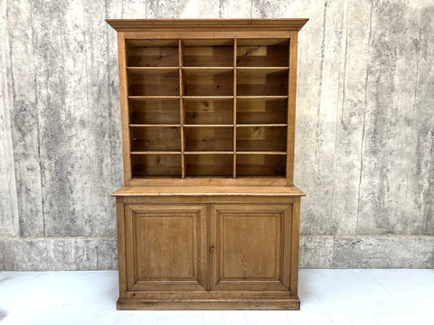 Two Piece Dresser with Cabinets and Pigeon Hole Storage