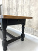202cm Black Legs Solid Oak French Farmhouse Dining Table