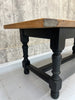 202cm Black Legs Solid Oak French Farmhouse Dining Table