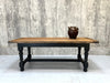 202cm Black Legs Solid Oak French Farmhouse Dining Table