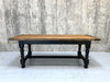 202cm Black Legs Solid Oak French Farmhouse Dining Table