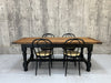 202cm Black Legs Solid Oak French Farmhouse Dining Table