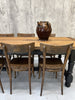 202cm Black Legs Solid Oak French Farmhouse Dining Table
