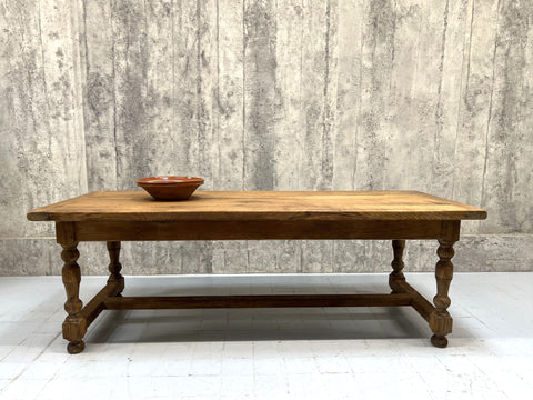 219cm Honey Coloured Solid Oak Farmhouse Refectory Dining Table