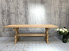 220cm Stripped Wooden Farmhouse Refectory Dining Table
