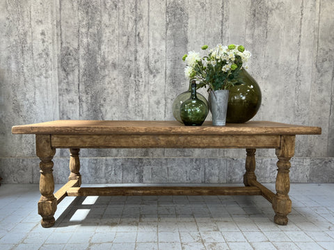 220cm Solid Oak French Farmhouse Refectory Dining Table