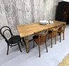 220cm Solid Waxed Oak Farmhouse Refectory Dining Table