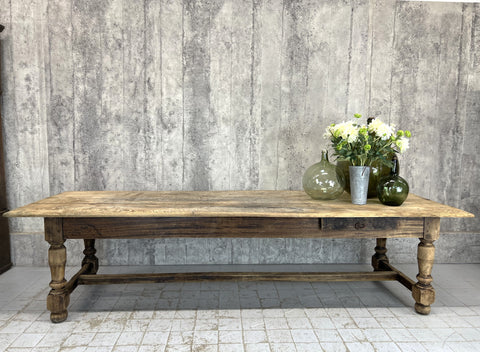 300cm Solid Oak Rustic Refectory Dining Table