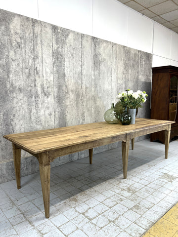 300cm Long Solid Oak 6 Taper Leg Refectory Dining Table