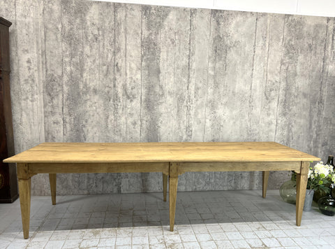 300cm Long Solid Oak 6 Taper Leg Refectory Dining Table