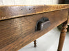 99.5cm Walnut Wood Turned Leg Bistro Table with Cup Handles on Drawer