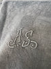 Set of 4 French Monogrammed 'AS' Anthracite Grey Linen Vintage Serviettes Napkins