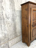 Antique Solid Oak Single Door Armoire Cupboard Hessian Lining