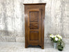 Antique Solid Oak Single Door Armoire Cupboard Hessian Lining