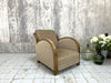 Art Deco 'Cloud' Armchair Original Champagne Coloured Jacquard Velvet Upholstery