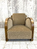 Art Deco 'Cloud' Armchair Original Champagne Coloured Jacquard Velvet Upholstery