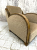 Art Deco 'Cloud' Armchair Original Champagne Coloured Jacquard Velvet Upholstery