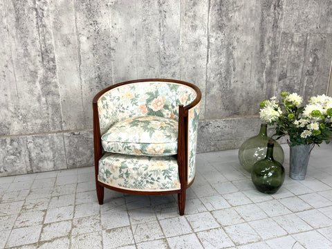 Carved Art Deco 1930's Tub Armchair to Reupholster