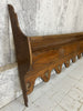 Carved Wooden Coat Rack 8 Brass Hooks and Shelf