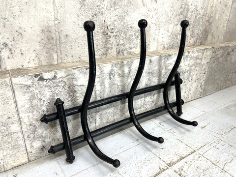 Set of 3 Ebonised Bentwood Coat Hooks Portemanteau