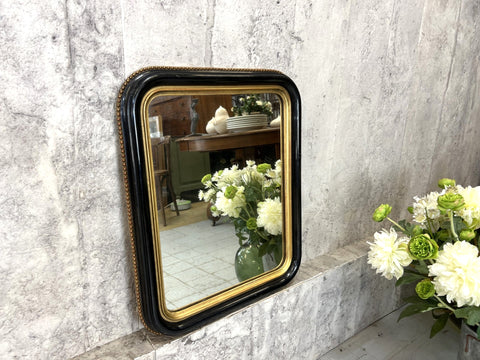 Louis Philippe Black and Gold Rectangular Mirror