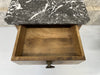 Black Marble and Walnut Wood Bedside Cabinet
